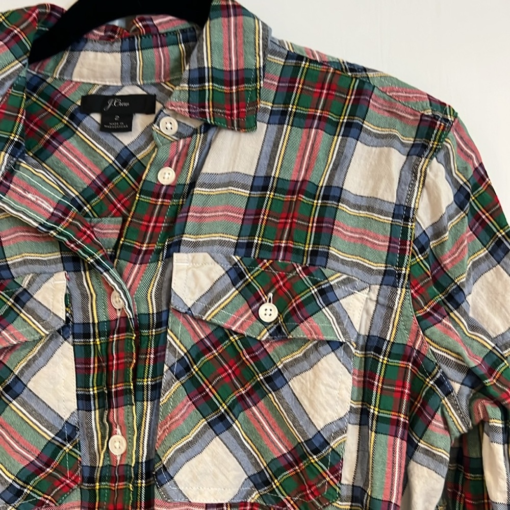 J.Crew festive plaid button down